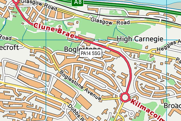 PA14 5SG map - OS VectorMap District (Ordnance Survey) PA14 5SG map - OS VectorMap District (Ordnance Survey)