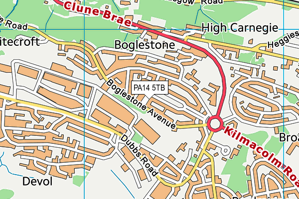 PA14 5TB map - OS VectorMap District (Ordnance Survey) PA14 5TB map - OS VectorMap District (Ordnance Survey)