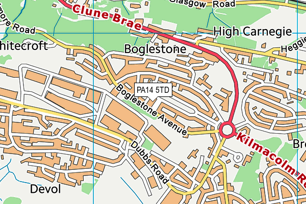 PA14 5TD map - OS VectorMap District (Ordnance Survey) PA14 5TD map - OS VectorMap District (Ordnance Survey)