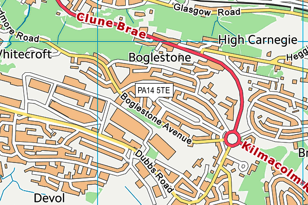 PA14 5TE map - OS VectorMap District (Ordnance Survey) PA14 5TE map - OS VectorMap District (Ordnance Survey)