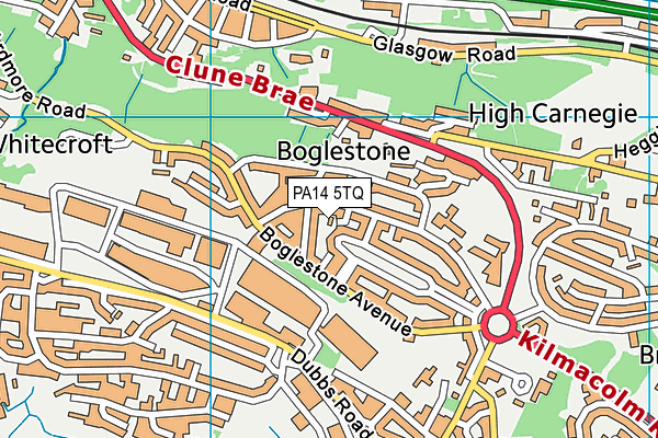 PA14 5TQ map - OS VectorMap District (Ordnance Survey) PA14 5TQ map - OS VectorMap District (Ordnance Survey)