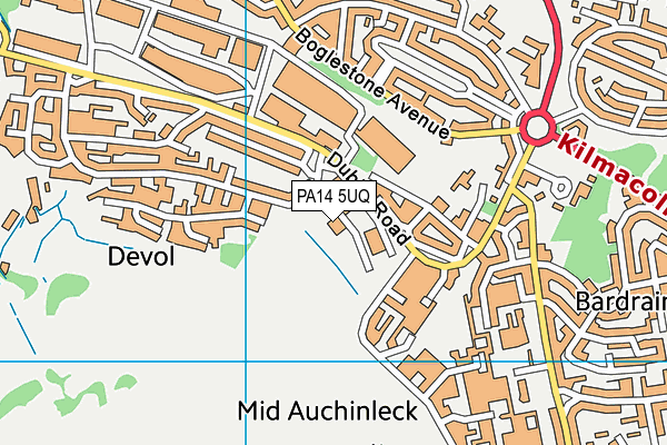PA14 5UQ map - OS VectorMap District (Ordnance Survey)