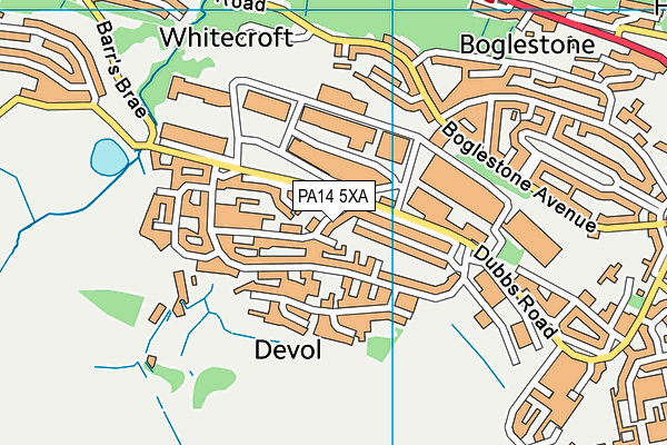 PA14 5XA map - OS VectorMap District (Ordnance Survey) PA14 5XA map - OS VectorMap District (Ordnance Survey)
