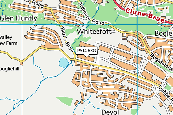 PA14 5XG map - OS VectorMap District (Ordnance Survey) PA14 5XG map - OS VectorMap District (Ordnance Survey)