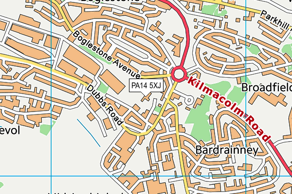 PA14 5XJ map - OS VectorMap District (Ordnance Survey) PA14 5XJ map - OS VectorMap District (Ordnance Survey)