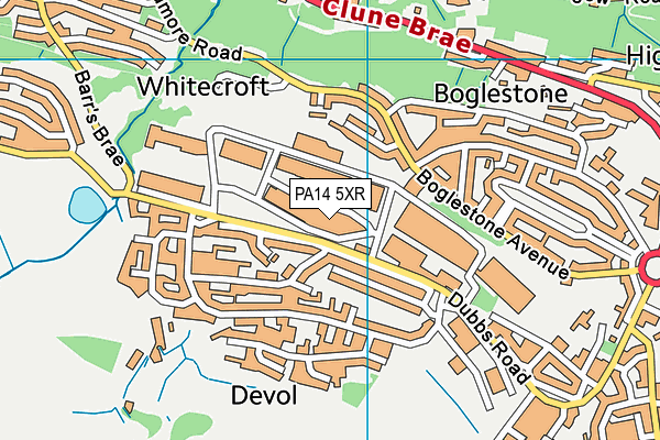 PA14 5XR map - OS VectorMap District (Ordnance Survey) PA14 5XR map - OS VectorMap District (Ordnance Survey)