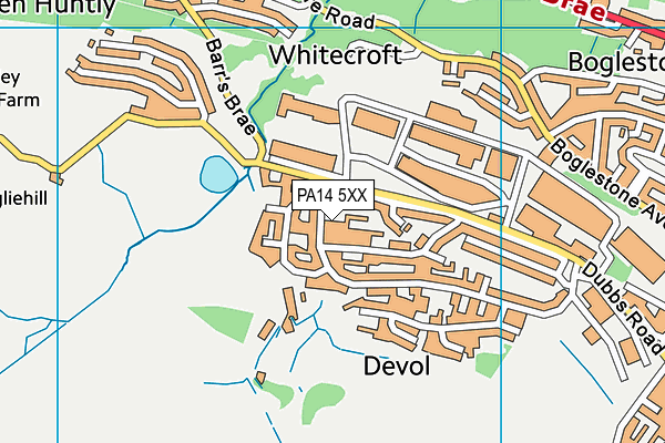 PA14 5XX map - OS VectorMap District (Ordnance Survey) PA14 5XX map - OS VectorMap District (Ordnance Survey)