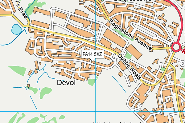 PA14 5XZ map - OS VectorMap District (Ordnance Survey) PA14 5XZ map - OS VectorMap District (Ordnance Survey)