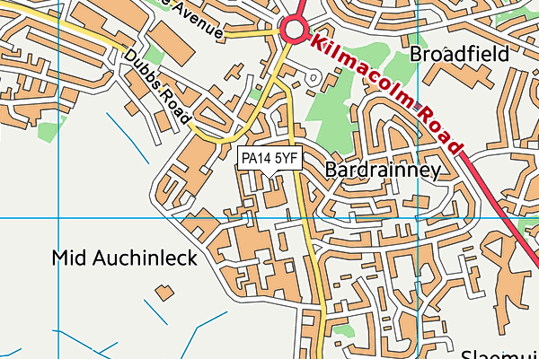 PA14 5YF map - OS VectorMap District (Ordnance Survey)