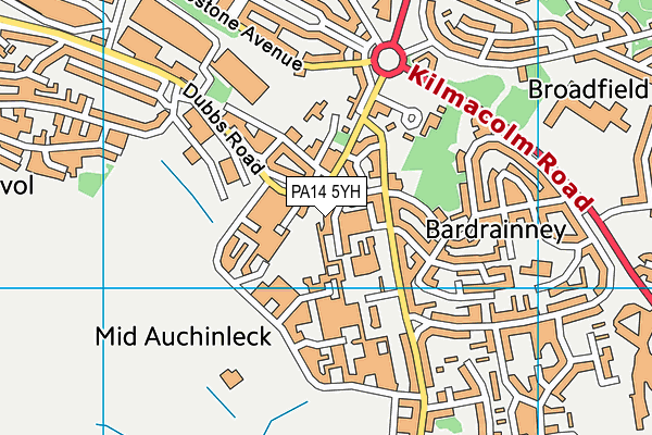 PA14 5YH map - OS VectorMap District (Ordnance Survey) PA14 5YH map - OS VectorMap District (Ordnance Survey)