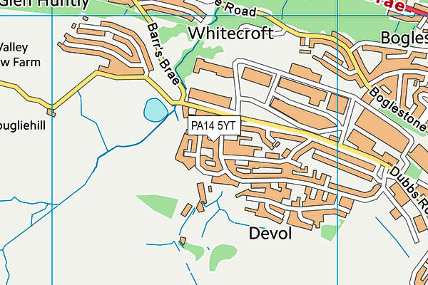 PA14 5YT map - OS VectorMap District (Ordnance Survey) PA14 5YT map - OS VectorMap District (Ordnance Survey)