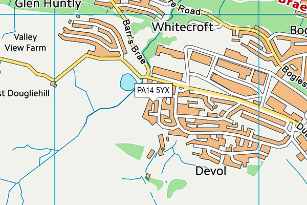 PA14 5YX map - OS VectorMap District (Ordnance Survey) PA14 5YX map - OS VectorMap District (Ordnance Survey)