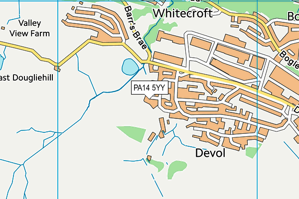 PA14 5YY map - OS VectorMap District (Ordnance Survey) PA14 5YY map - OS VectorMap District (Ordnance Survey)
