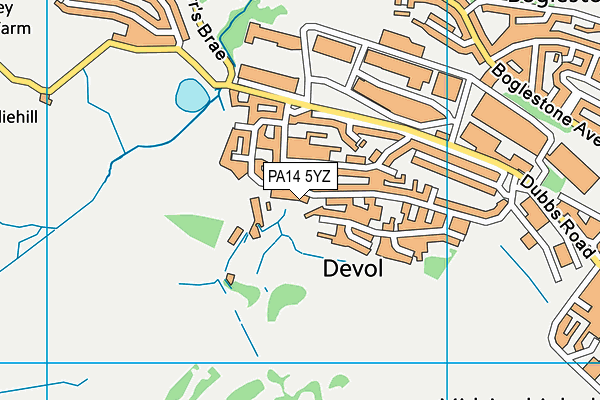 PA14 5YZ map - OS VectorMap District (Ordnance Survey) PA14 5YZ map - OS VectorMap District (Ordnance Survey)