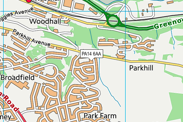 PA14 6AA map - OS VectorMap District (Ordnance Survey)
