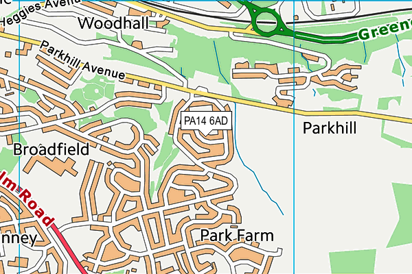 PA14 6AD map - OS VectorMap District (Ordnance Survey) PA14 6AD map - OS VectorMap District (Ordnance Survey)