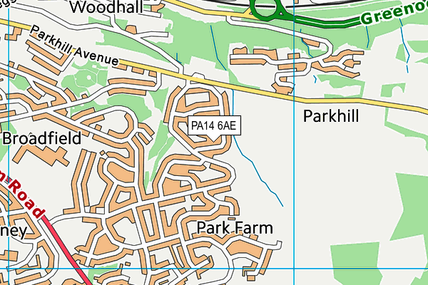 PA14 6AE map - OS VectorMap District (Ordnance Survey) PA14 6AE map - OS VectorMap District (Ordnance Survey)