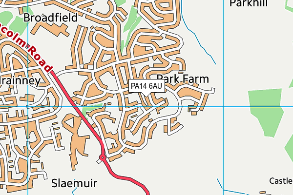 PA14 6AU map - OS VectorMap District (Ordnance Survey) PA14 6AU map - OS VectorMap District (Ordnance Survey)