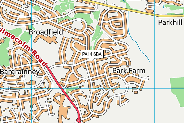 PA14 6BA map - OS VectorMap District (Ordnance Survey) PA14 6BA map - OS VectorMap District (Ordnance Survey)