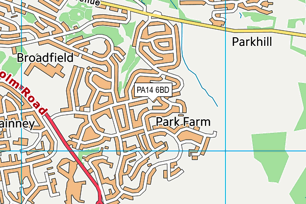 PA14 6BD map - OS VectorMap District (Ordnance Survey)