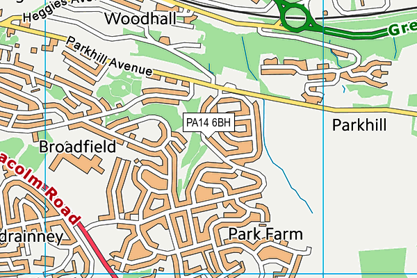 PA14 6BH map - OS VectorMap District (Ordnance Survey)