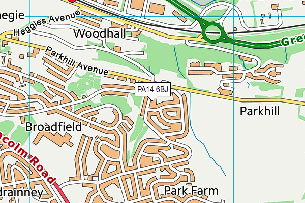 PA14 6BJ map - OS VectorMap District (Ordnance Survey) PA14 6BJ map - OS VectorMap District (Ordnance Survey)