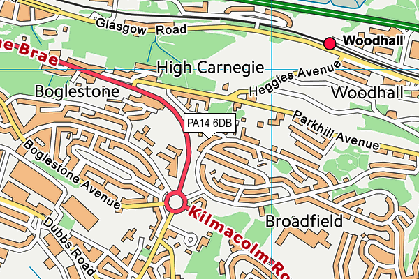 PA14 6DB map - OS VectorMap District (Ordnance Survey) PA14 6DB map - OS VectorMap District (Ordnance Survey)