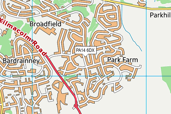 PA14 6DX map - OS VectorMap District (Ordnance Survey) PA14 6DX map - OS VectorMap District (Ordnance Survey)