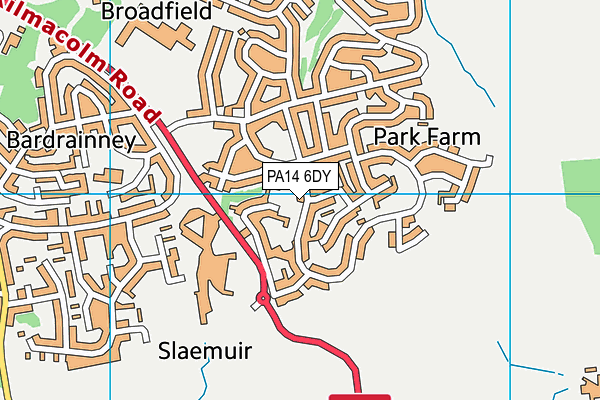 PA14 6DY map - OS VectorMap District (Ordnance Survey) PA14 6DY map - OS VectorMap District (Ordnance Survey)