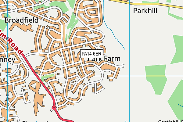 PA14 6ER map - OS VectorMap District (Ordnance Survey) PA14 6ER map - OS VectorMap District (Ordnance Survey)