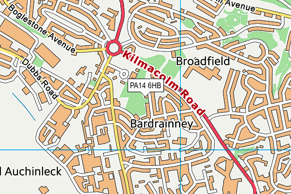 PA14 6HB map - OS VectorMap District (Ordnance Survey)