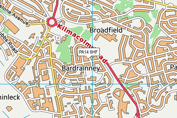 PA14 6HF map - OS VectorMap District (Ordnance Survey)