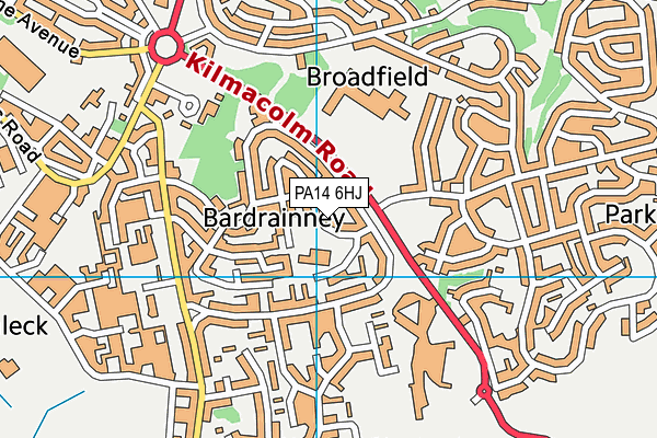PA14 6HJ map - OS VectorMap District (Ordnance Survey) PA14 6HJ map - OS VectorMap District (Ordnance Survey)