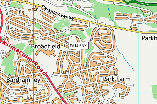 PA14 6NX map - OS VectorMap District (Ordnance Survey) PA14 6NX map - OS VectorMap District (Ordnance Survey)