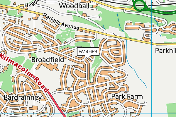 PA14 6PB map - OS VectorMap District (Ordnance Survey) PA14 6PB map - OS VectorMap District (Ordnance Survey)