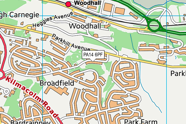 PA14 6PF map - OS VectorMap District (Ordnance Survey)