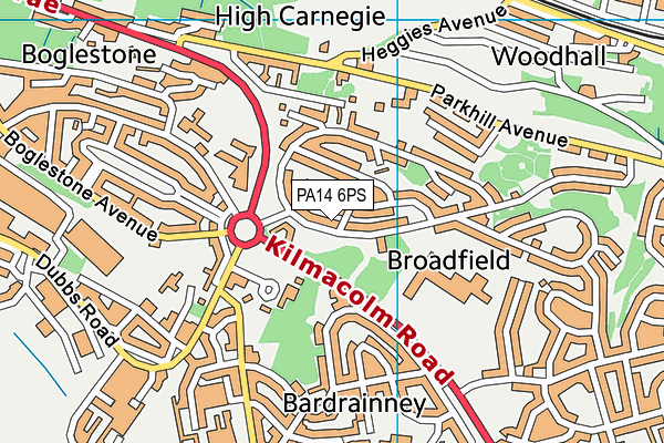 PA14 6PS map - OS VectorMap District (Ordnance Survey)