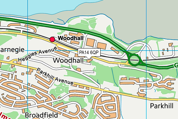 PA14 6QP map - OS VectorMap District (Ordnance Survey)
