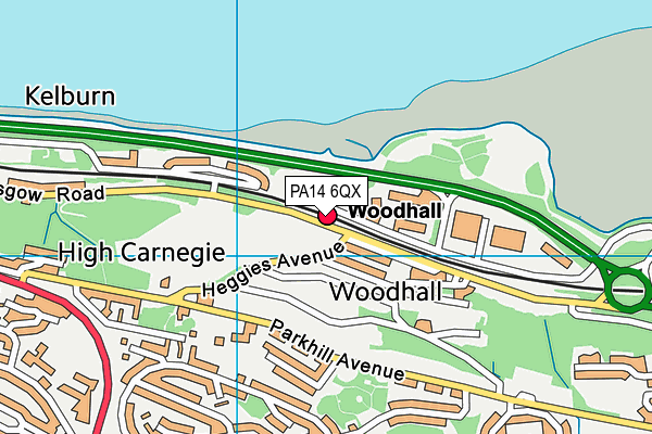 PA14 6QX map - OS VectorMap District (Ordnance Survey) PA14 6QX map - OS VectorMap District (Ordnance Survey)
