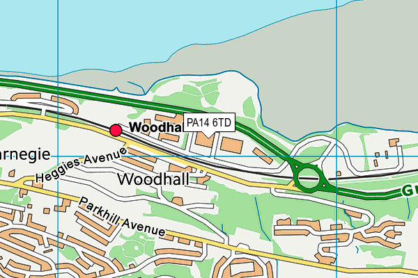 PA14 6TD map - OS VectorMap District (Ordnance Survey)