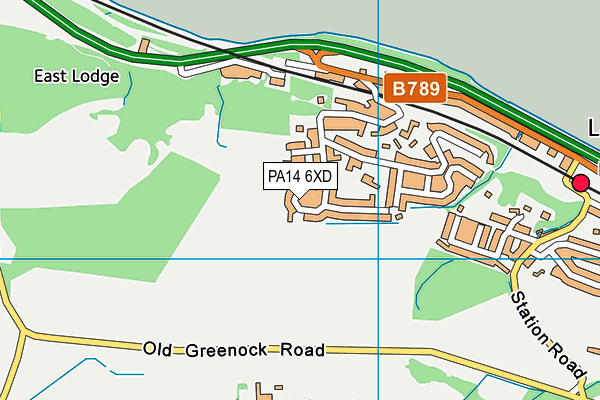 PA14 6XD map - OS VectorMap District (Ordnance Survey) PA14 6XD map - OS VectorMap District (Ordnance Survey)