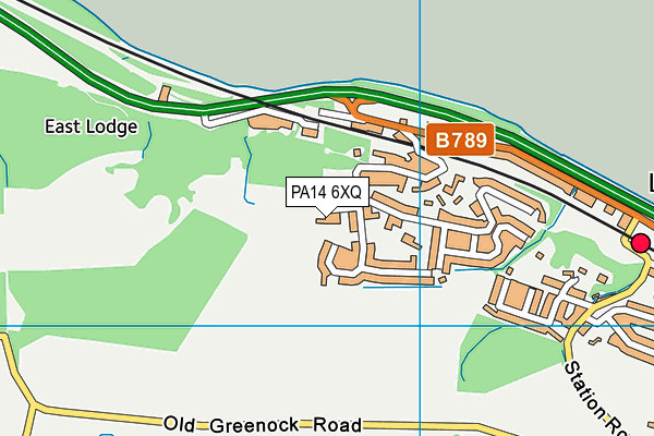 PA14 6XQ map - OS VectorMap District (Ordnance Survey) PA14 6XQ map - OS VectorMap District (Ordnance Survey)