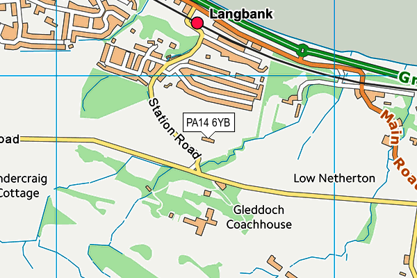 PA14 6YB map - OS VectorMap District (Ordnance Survey) PA14 6YB map - OS VectorMap District (Ordnance Survey)