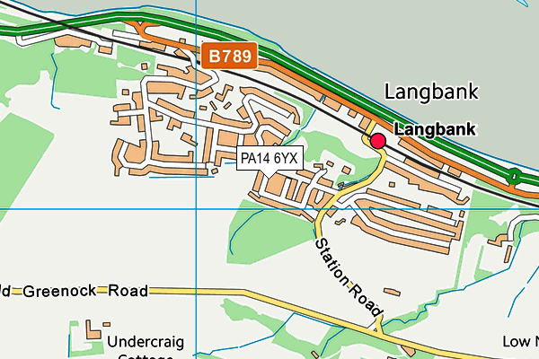 PA14 6YX map - OS VectorMap District (Ordnance Survey) PA14 6YX map - OS VectorMap District (Ordnance Survey)