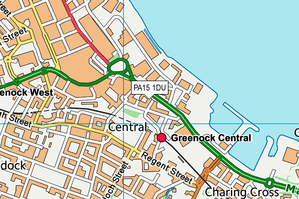 PA15 1DU map - OS VectorMap District (Ordnance Survey)
