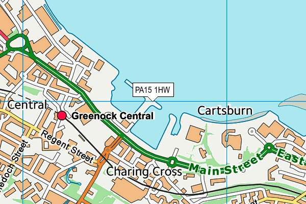 PA15 1HW map - OS VectorMap District (Ordnance Survey)