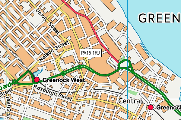 PA15 1RJ map - OS VectorMap District (Ordnance Survey)