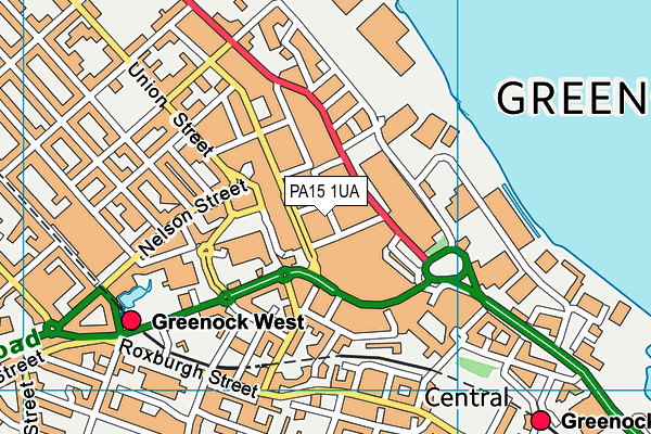 PA15 1UA map - OS VectorMap District (Ordnance Survey)