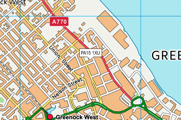 PA15 1XU map - OS VectorMap District (Ordnance Survey)