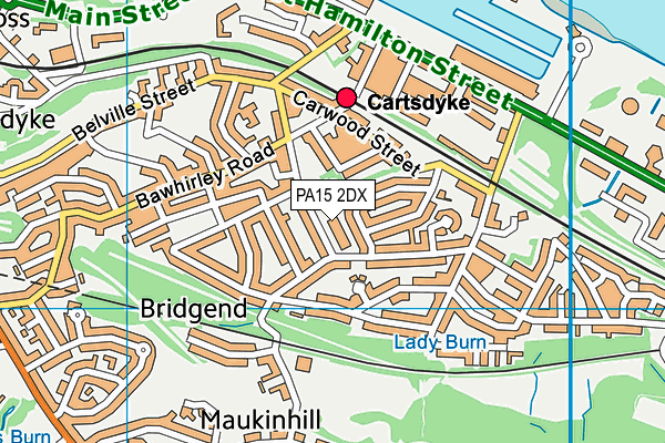 PA15 2DX map - OS VectorMap District (Ordnance Survey)